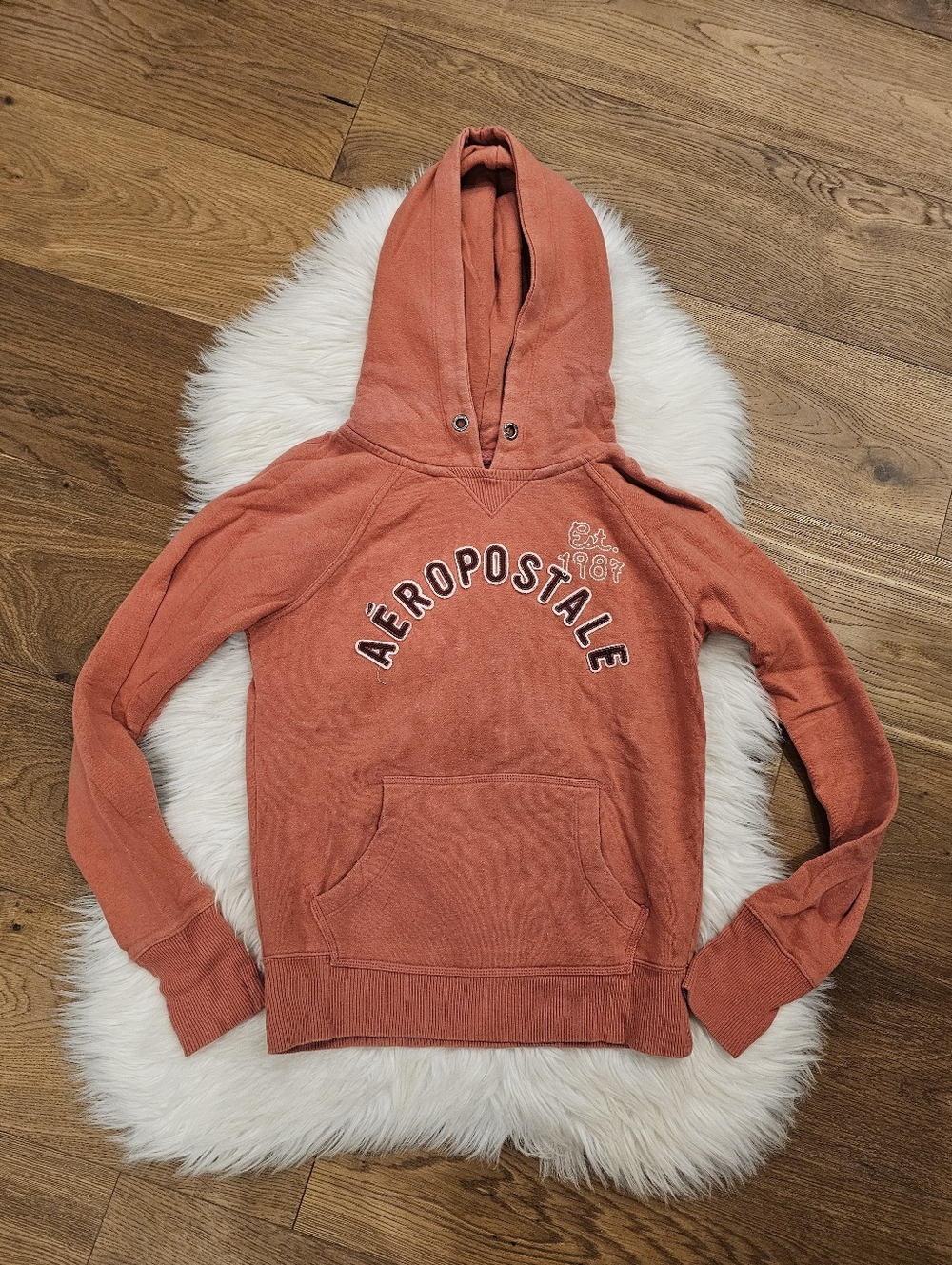 Vintage Aeropostale Rust Orange Hoodie Sweatshirt